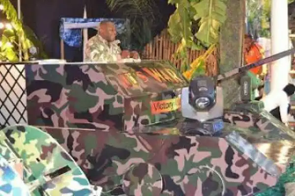 Bishop Tom Samson Pictured Ministering In Church Dressed In Military Outfit (Photos)